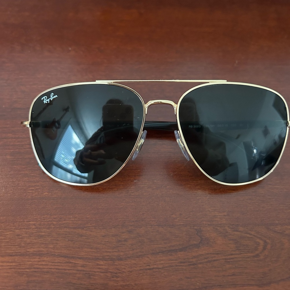 Ray-Ban Gold Frame Black Lens Sunglasses